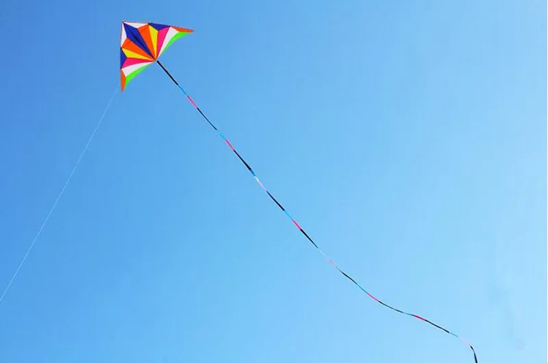 free shipping diamond rainbow delta kites windsocks cometas de viento para adultos giant kite cerf-volant shield kite toy sports 3