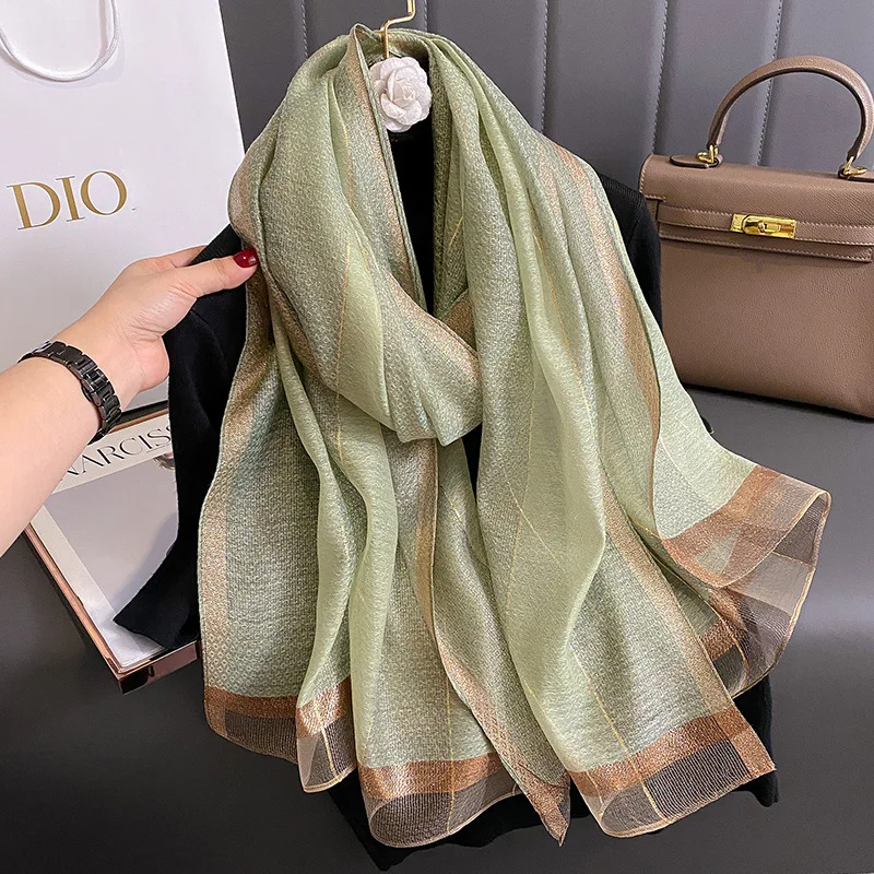 2024 Solid Silk wool scarf for Women Shawls Scarves Summer Lady Hijab Winter Fashion Warm Long Bandana Foulard Pashmina Poncho 4