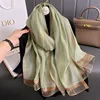 2024 Solid Silk wool scarf for Women Shawls Scarves Summer Lady Hijab Winter Fashion Warm Long Bandana Foulard Pashmina Poncho 4