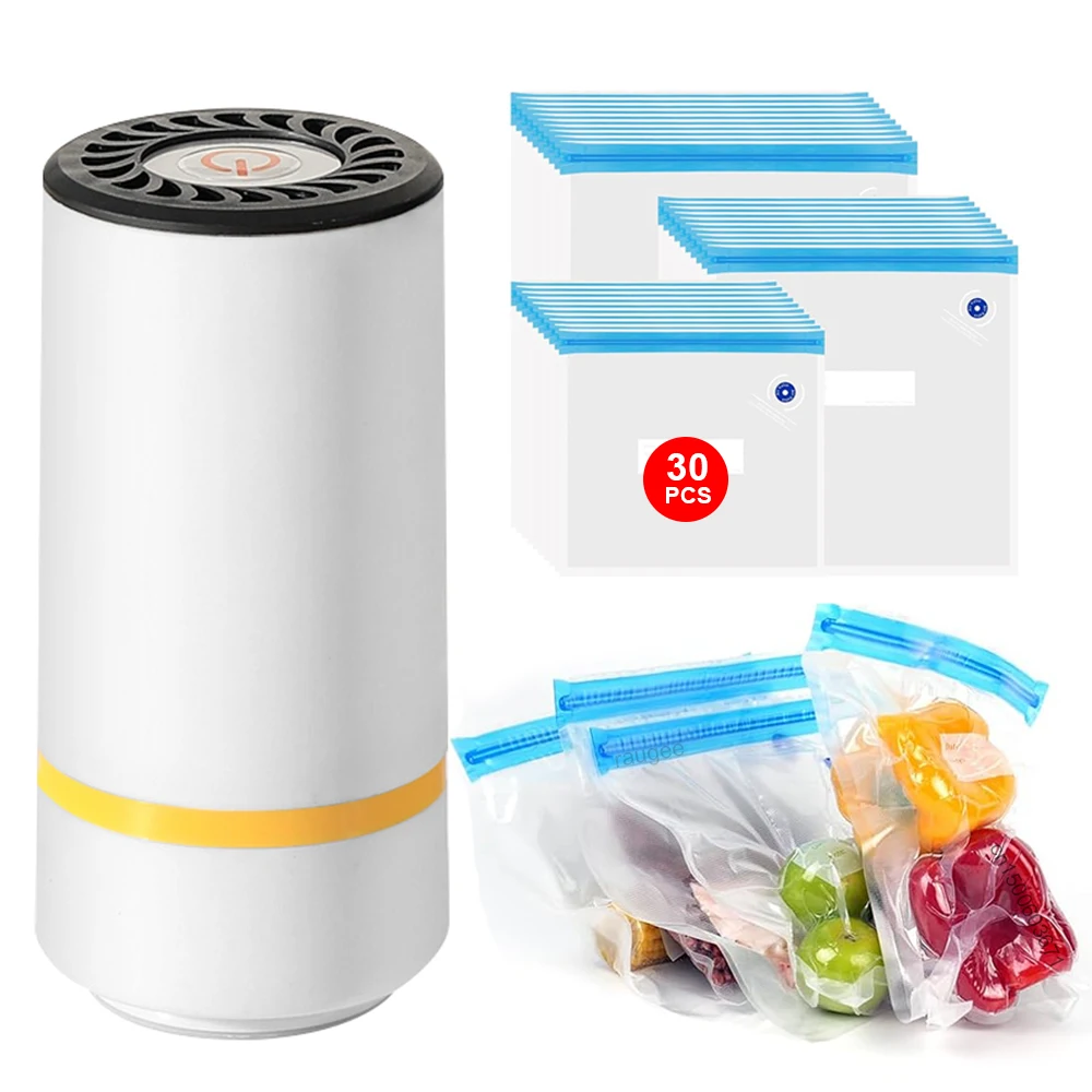 Electric Air Pump Rechargeable Automatic Vacuum Compression Machine for Food Fresh-Keeping with BPA-Free Vacuum Packaging Bag 1