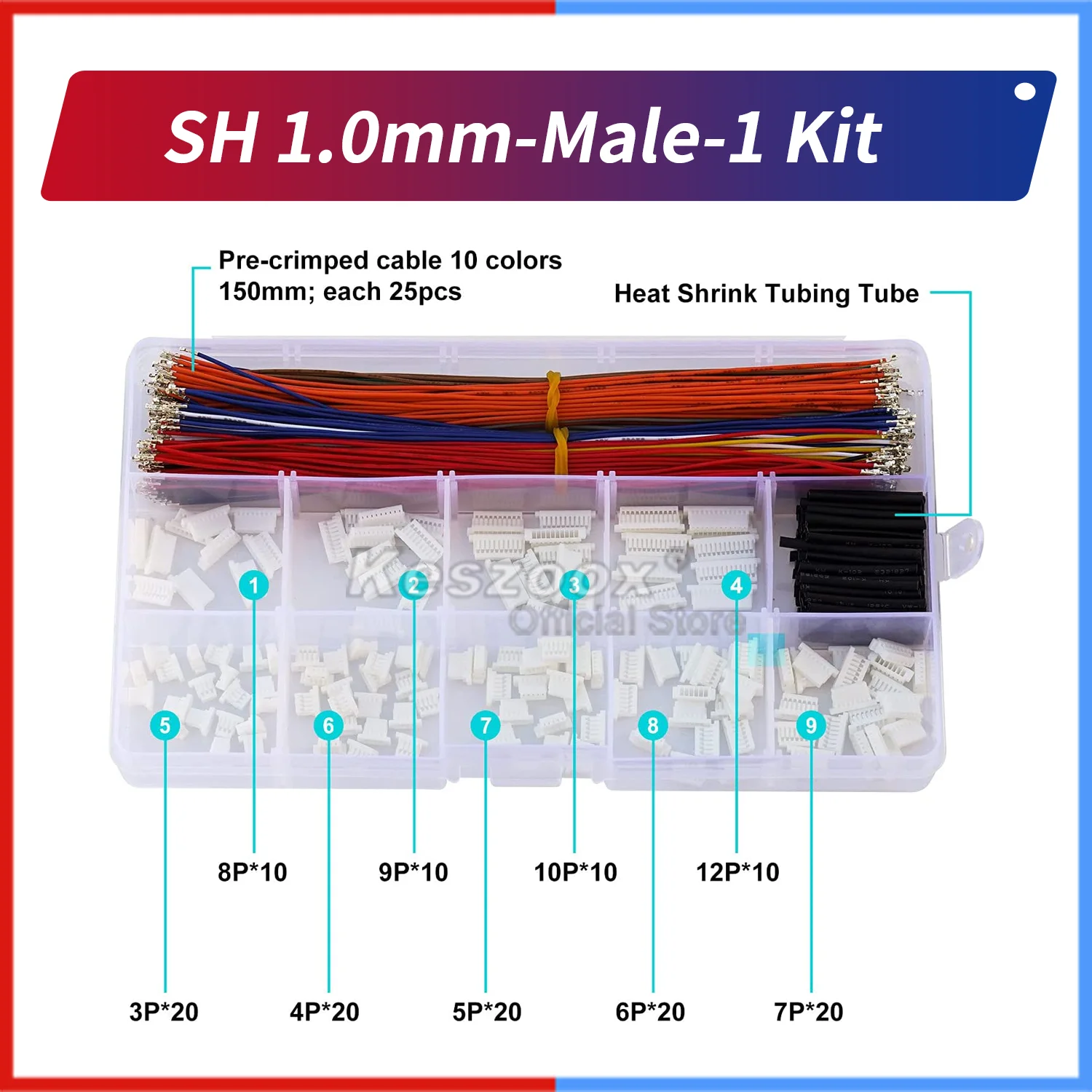 JST 1.0/1.25/1.5/2.0/2.5mm Pitch Connector Kit Jst SH GH ZH PH XH