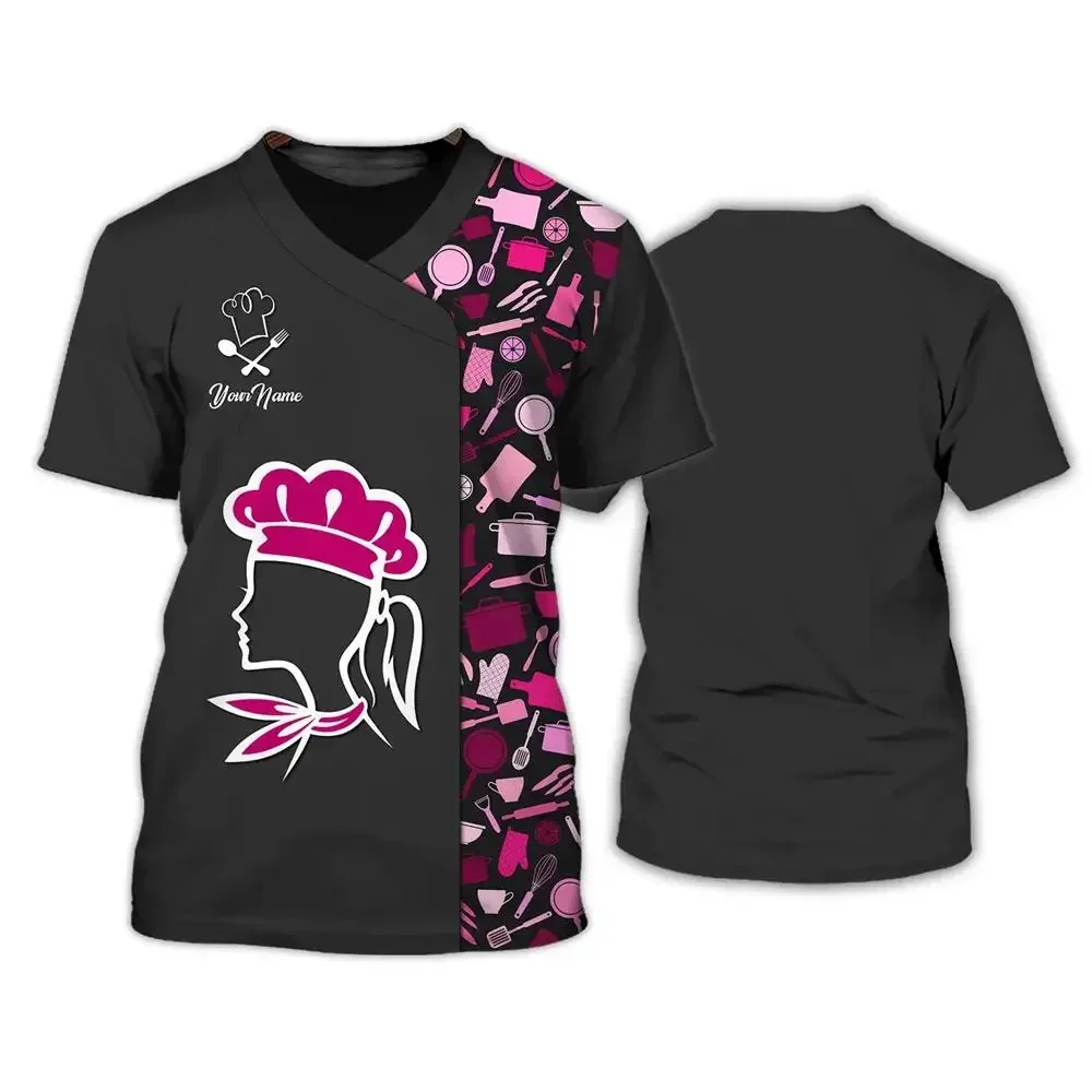 

Fashionable And Lnteresting Chef Pictures For Men's T-shirts Trend Digital Printing Casual Round Neck Short Sleeved Tops