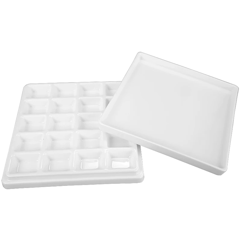 Watercolor palette Color palette Paint tray 12/20 grid ceramic palette multifunctional art paint box