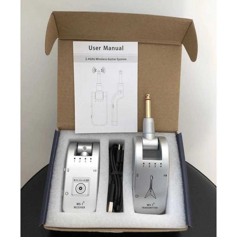 

2.4GHZ Wireless Guitar System Built-in Rechargeable Battery Transmitter Receiver High Frequency for Electric Guitar Bass
