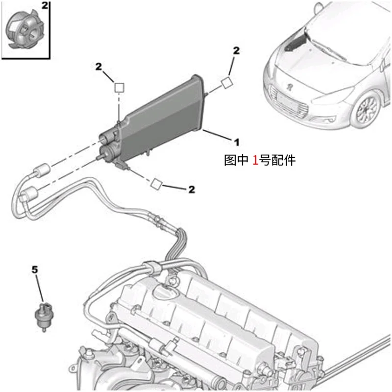 Carbon Canister Original carbon canister gasoline vapor absorption tank 1502H6 for Peugeot 307 308 408 Citroen C4 Triumph C-quatre