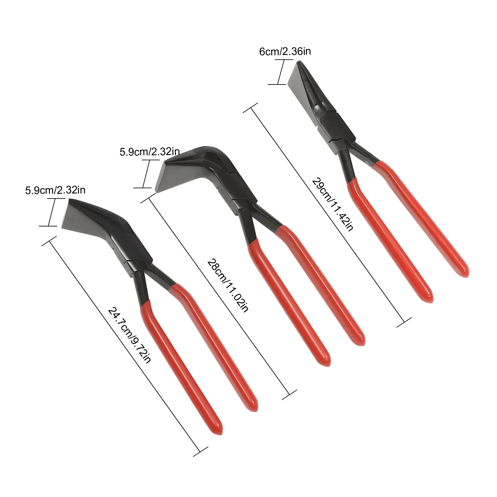 3-teiliges Handschaltschneider-Set für Blechwerkzeuge, Blechbieger, Blechbiegezangen-Set gerade, 45 ° & 90 ° Biegerwerkzeug aus Metall – Detail 3