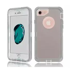 Clear Crystal Luxury 3 - in - 1 Shockproof Armor Phone Case Cover - iPhone 6 Plus 6 sPlus (Gray)