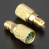 2Pcs Brass Swivel Adapter Mini Split HVAC System 1/4 Male SAE To 5/16 Female Connector for R410A Air Conditioner Refrigeration 3