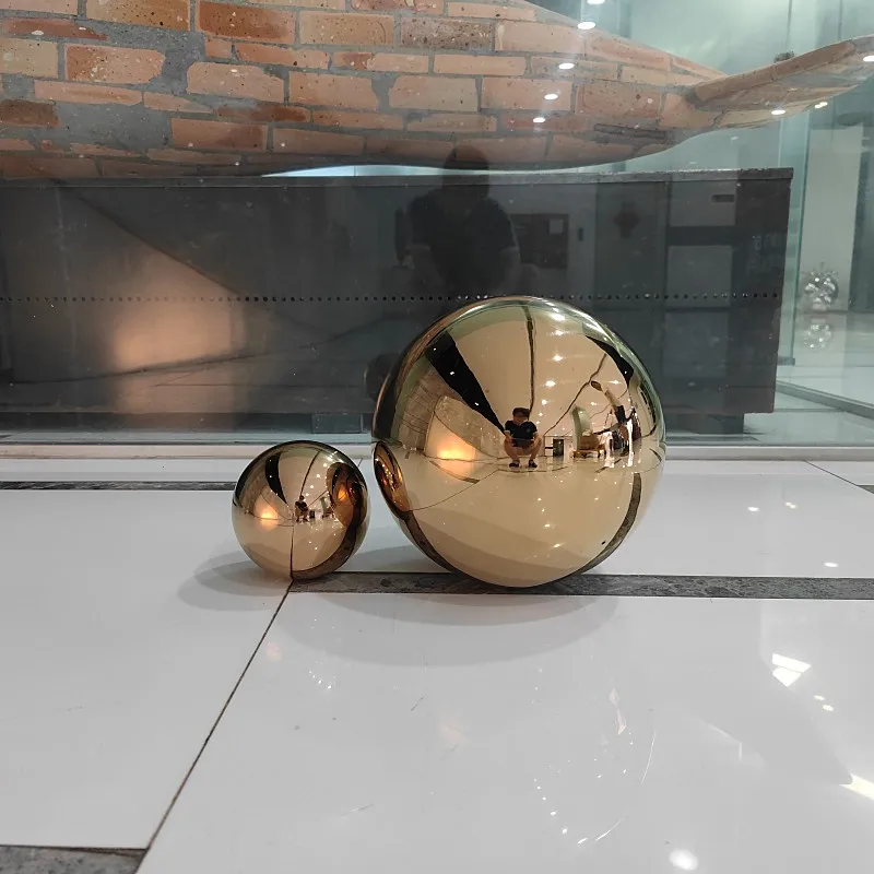 

Thick 0.6mmDia19-300mm Stainless Steel Garden Titanium Gold Decorative Hollow Ball Seamless Boutique Ball Hanging Ornaments Ball