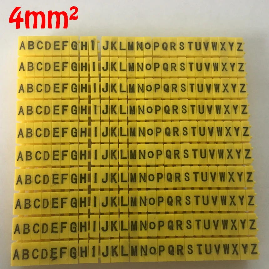 260 Pz/Lotto A-Z Muslimyenglish Letter 4 Mm2 M Cat 6 Clip Network Ethernet Wire Number Label Tube Cable Marker