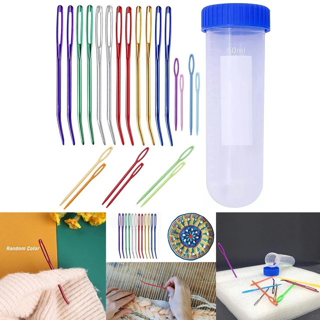 12Pcs Plastic Sewing Needles+18Pcs Large Eye Needles Safety Darning Yarn  Lacing Weaving Sewing Needles