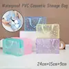 5 Color Waterproof PVC Cosmetic Storage Bag Women Transparent Organizer for Makeup Pouch Compression Travelling Bath Bags 1