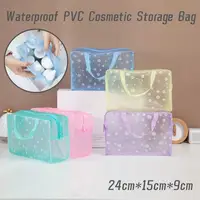 5 Color Waterproof PVC Cosmetic Storage Bag Women Transparent Organizer for Makeup Pouch Compression Travelling Bath Bags 1