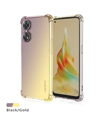 Shockproof Gradient Airbag TPU Phone Case Protective Cover for OPPO Reno10 Pro Plus (Black Gold)