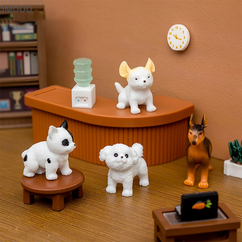 

Figurines Miniatures Cute Simulated Pet Dog Animal Landscape Ornaments Home Decorations Room Decor Desk Crafts Accessories