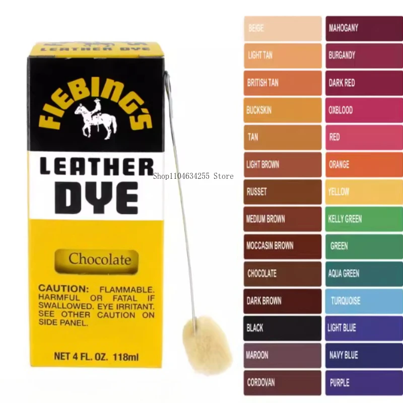 118ml 가죽색상 수성 염료 (표면 염색용 가죽/알코올 색소) DIY 가죽 수공예품 제작 염료 페인트