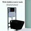YYHC-Modern luxury hanging wall mounted european bathroom ceramic intelligent automatic wc black wall hung smart toilet 5