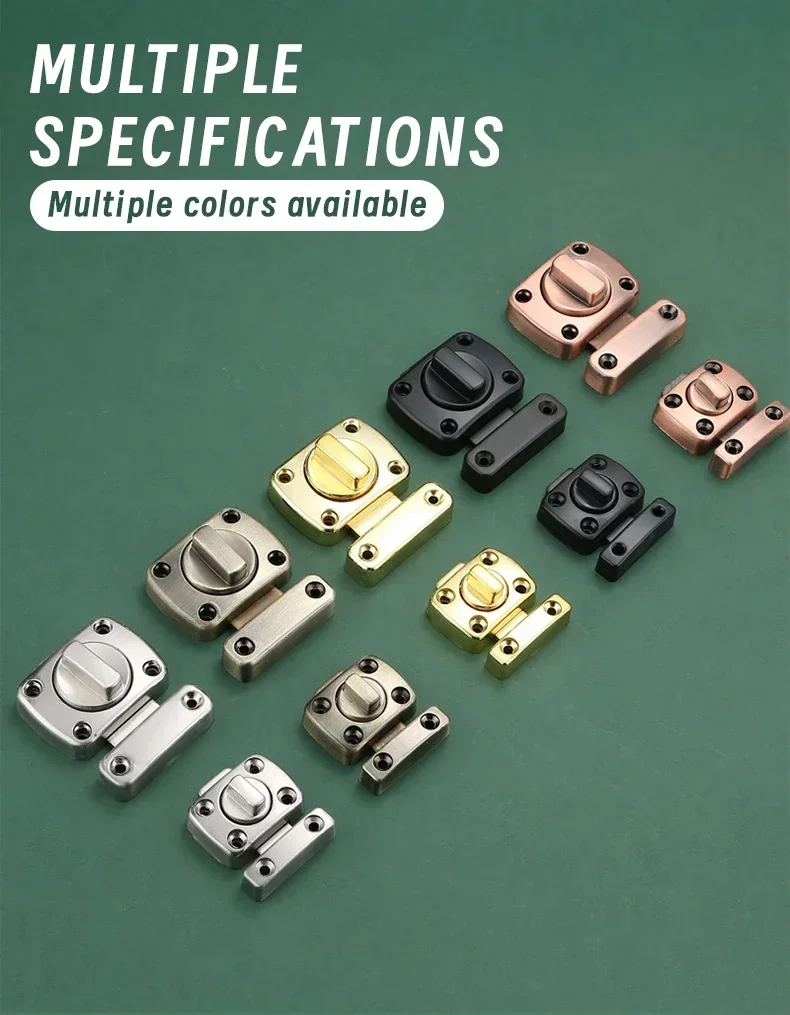 Description Picture 2 of item1pc Home Security Latch Rotate Bolt Latch Gate Latches Door Slide Lock Twist Rotating Barrel Lock For Bathroom Toilet Door Lock