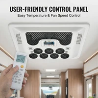 Climatiseur de toit Podofo 12V 2300W de refroidissement 1000W de chauffage, unité AC tout-en-un avec 7 pièces 360 °   Grilles d'aération rotatives, télécommande LCD, diffusion vocale, réfrigérant R134A pré-charge, installation sans dommage pour camping-car, camionnette, fourgonnette, voiture de tourisme. 7