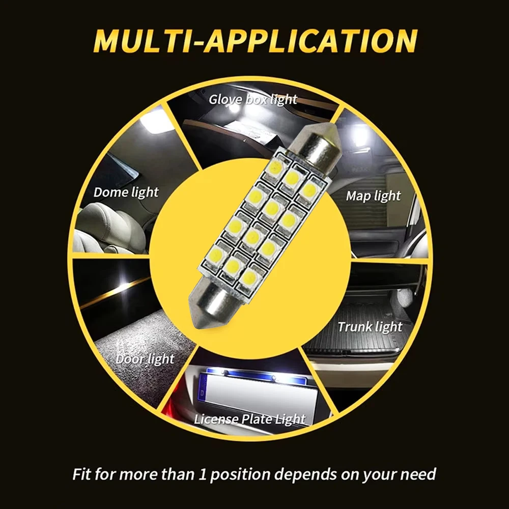 20/10/5PCS 12 LED 3528-SMD 12V Light for Car Interior Ceiling Trunk License Plate Dome
