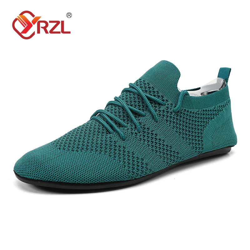 

YRZL Mesh Loafers Men Driving Moccasins High Quality Flats Walking Shoes Breathable Non Slip Casual Loafers Summer Mens Shoes
