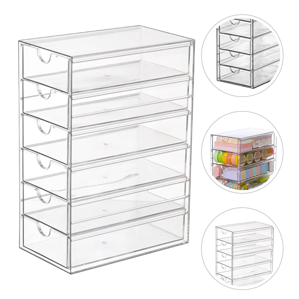 

Desktop Drawer Organizer Multi-layer Transparent Storage Box Versatile Trinket Storage Holder for Makeup Stationery Jewelry