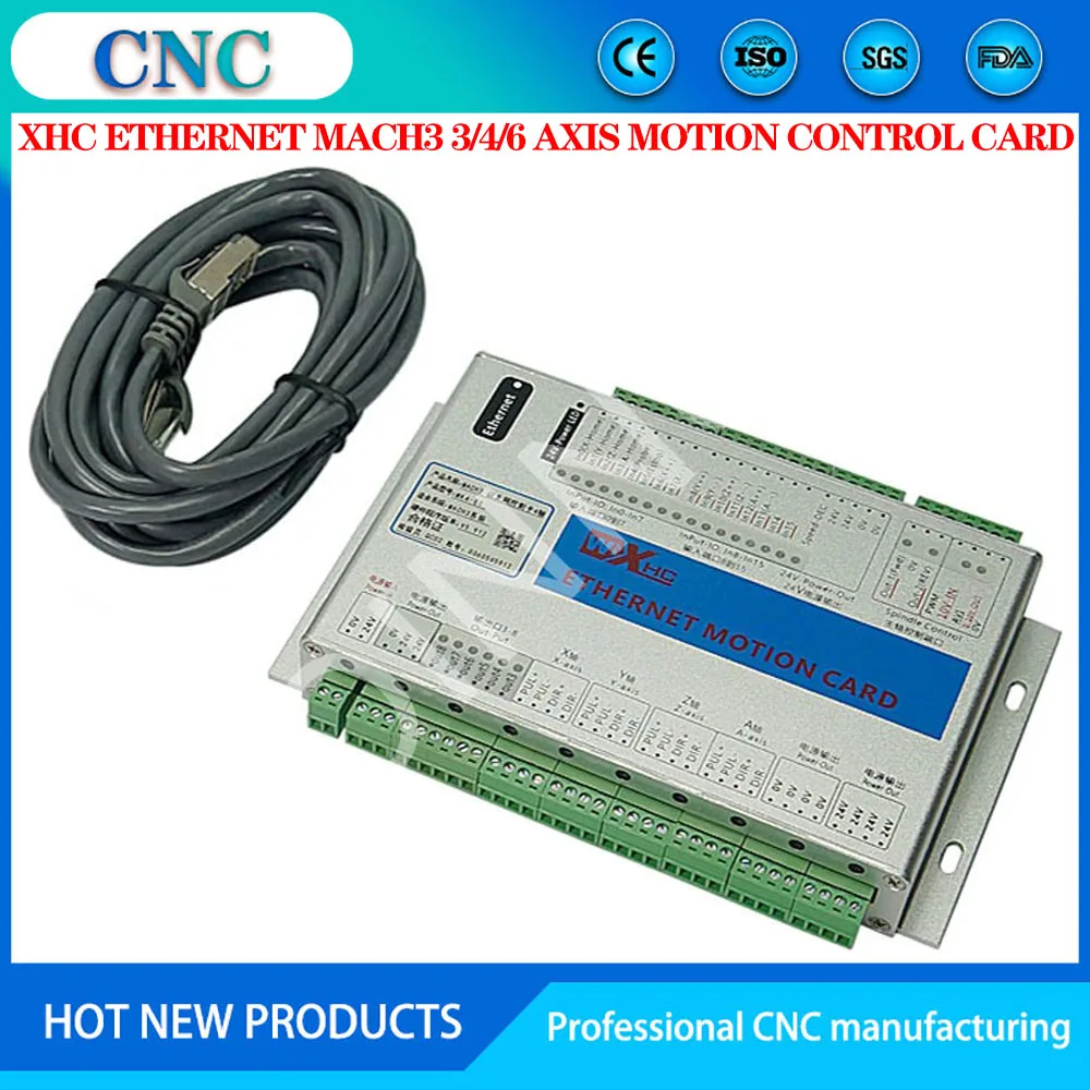 

XHC Ethernet Mach3 Breakout Board 3 4 6 Axis USB Motion Control Card Resume 2MHz Support For CNC Lathe Engraver NEWCARVE