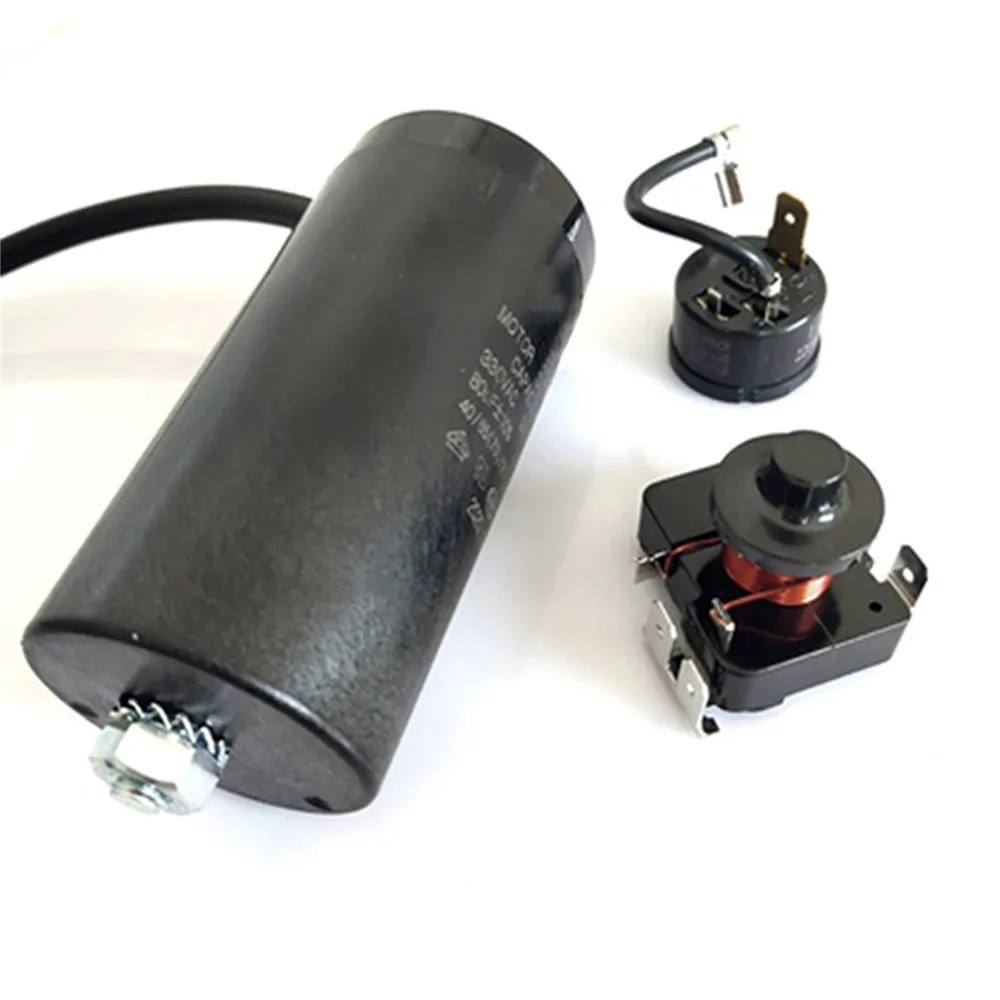 

Refrigerator Parts 330V 80uf Compressor Overload 2hp Heavy Hammer Starter Protector PTC and 80uf Capacitor Replacement Fridge