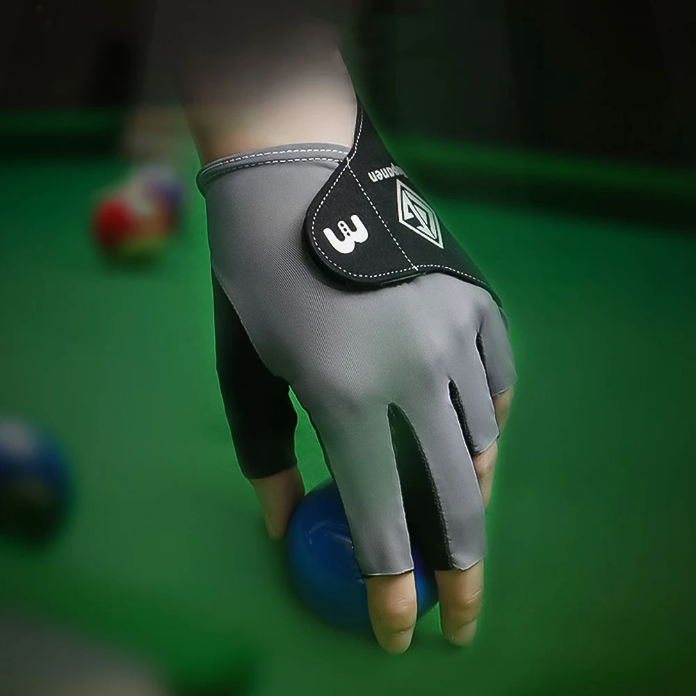 1Pcs Professional Billiard Glove Open 3 Fingers Sports Gloves Billiard Left Hands Anti-Slip Breathable Perspire Women Men Unisex