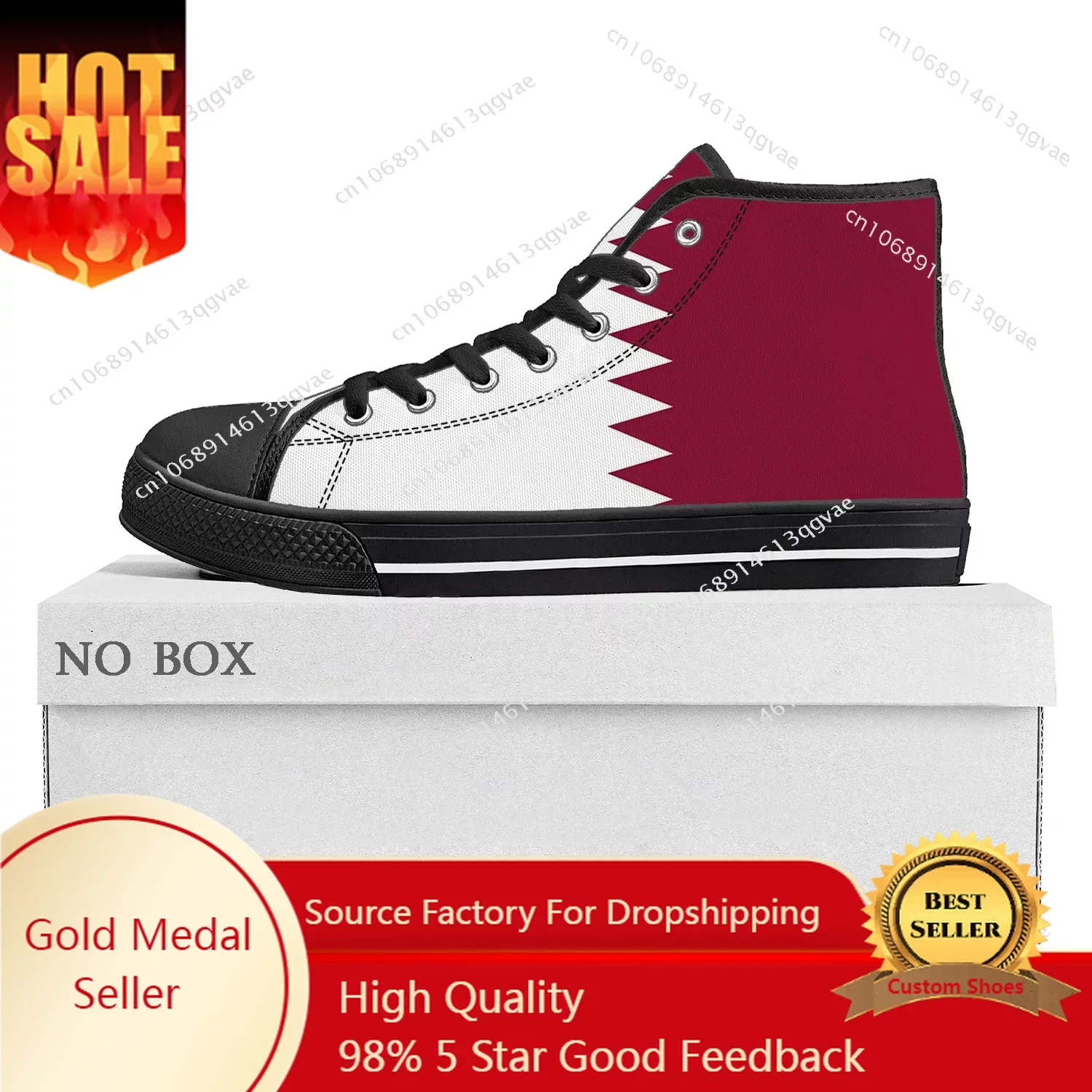 

Qatar Flag High Top High Quality Sneakers Mens Womens Teenager Canvas Sneaker Qatar Casual Couple Shoes Custom Shoe