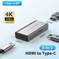 Lemorele 4k AR Glasses Adapter HDMI to Type-C AR Glasses Charging Converter USB-c Video Adapter for Xreal Airs Rokid Switch 1