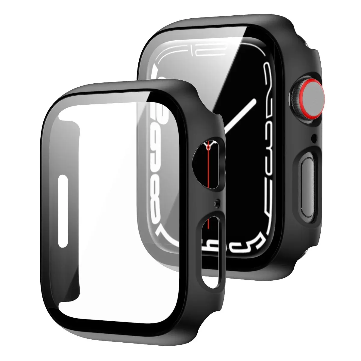 Tempered Glass+Cover For Apple Watch Case 45mm 41mm 44mm 40mm 42mm Screen Protector Apple Watch Accessories Serie 9 4 5 6 SE 7 8 apple watch screen protector