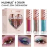 MLSMILE 3-piece liquid chameleon dragon eye shadow set, long-lasting glittery multicolor eye shadow makeup set. 6