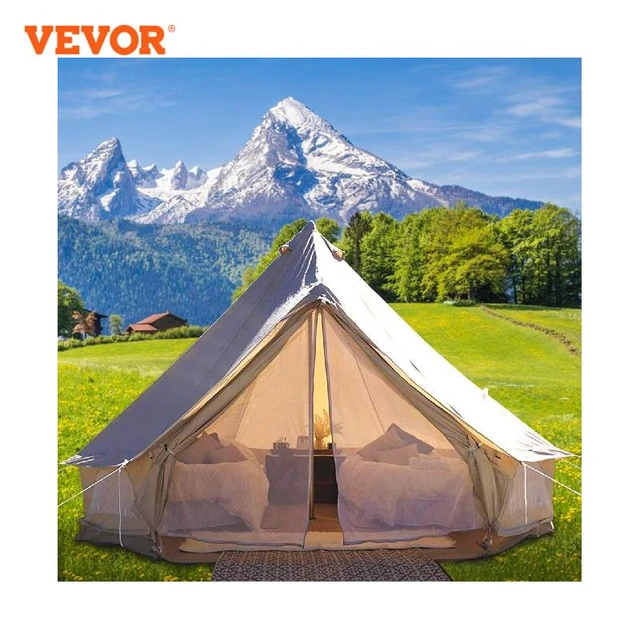 VEVOR 4-12 Person Camping Tent 3-7m Waterproof Cotton Canvas Bell Tent  Outdoor 4 Seasons Family Party Picnic Yurt W/ Stove Hole - AliExpress