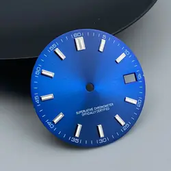 Enhanced Green Luminous Watch Dial 28.5mm - Custom Watch Face - No logo (Blue)