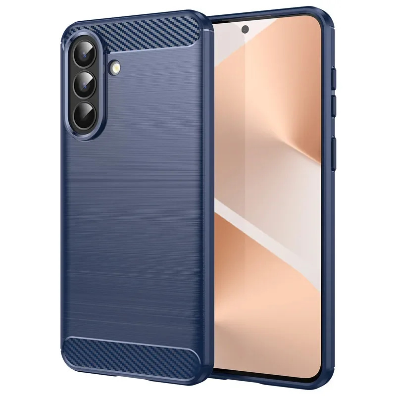 Carbon Fiber Shockproof Silicone Bumper Case - Durable Protection with Sleek Design