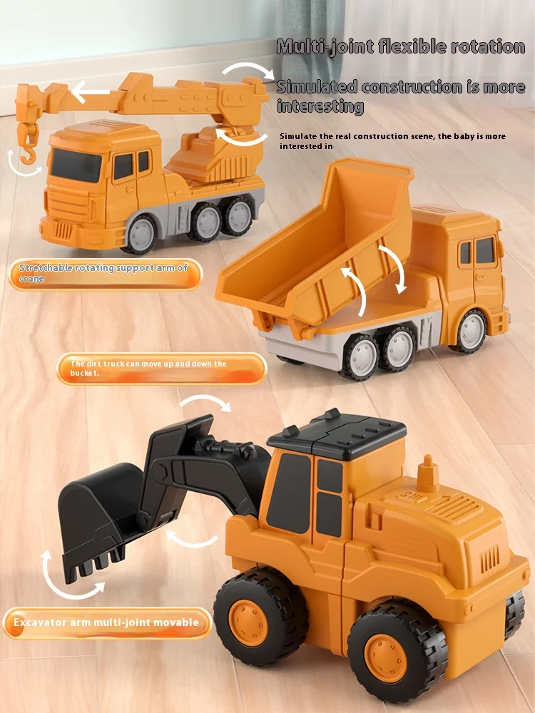 Children's Magnetic Toys Boys Building Block Assembly Construction Vehicles Deformable Robots Puzzle Toys Birthday Gift - 2