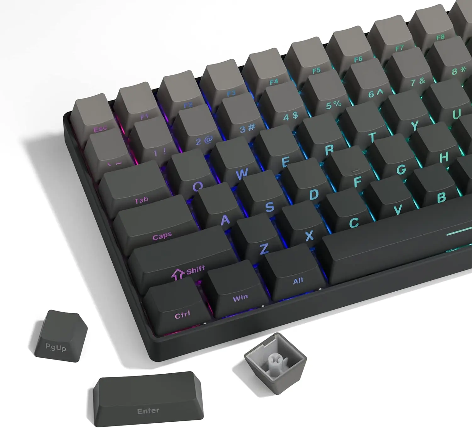 

136 Key Side Printed Keycaps Gradient Gray Shine Through Keycaps Cherry Profile PBT Keycap for Cherry Gateron MX Switch Keyboard