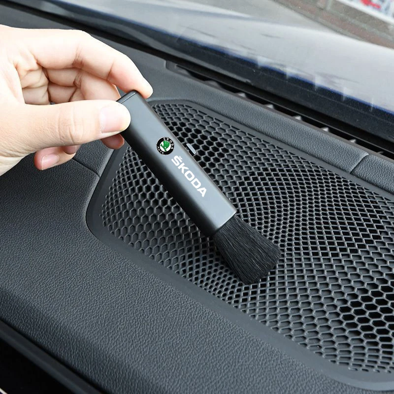 Car Interior Cleaning Brush Car Interior Cleaning Brush Air Conditioning Vent Cleaning Brush For Skoda Octavia Rapid Kodiaq Karoq Superb Fabia Kamiq Visions car cleaning accessories air vent cleaning brush car interior dust brush car detailing brush set car cleaning tool