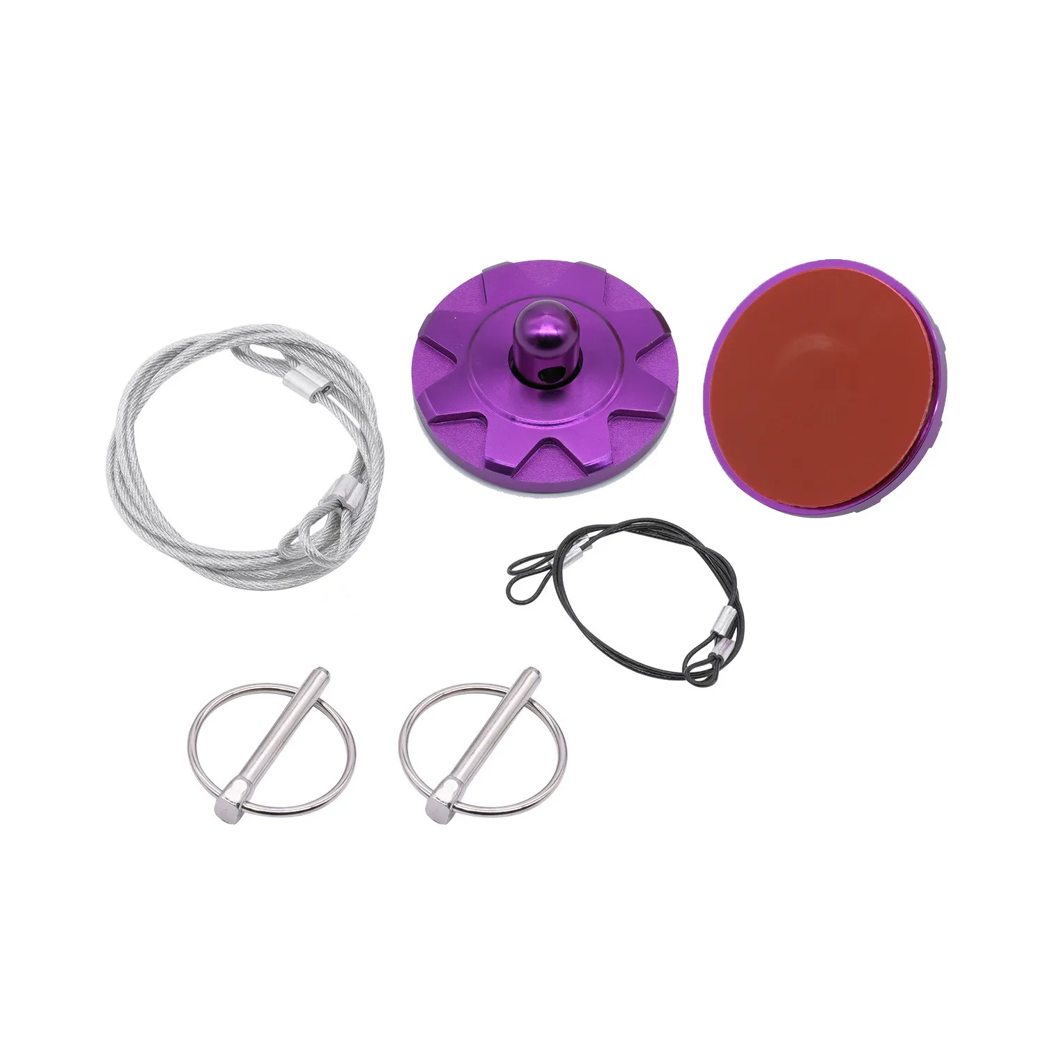 Baceyong Kit Perno Per Cofano Sportivo Universale In Alluminio – Set Di Chiusure A Scatto Per Auto, Camion, SUV, Colore Nero E Argento, Facile Installazione, Migliora La Sicurezza - 2
