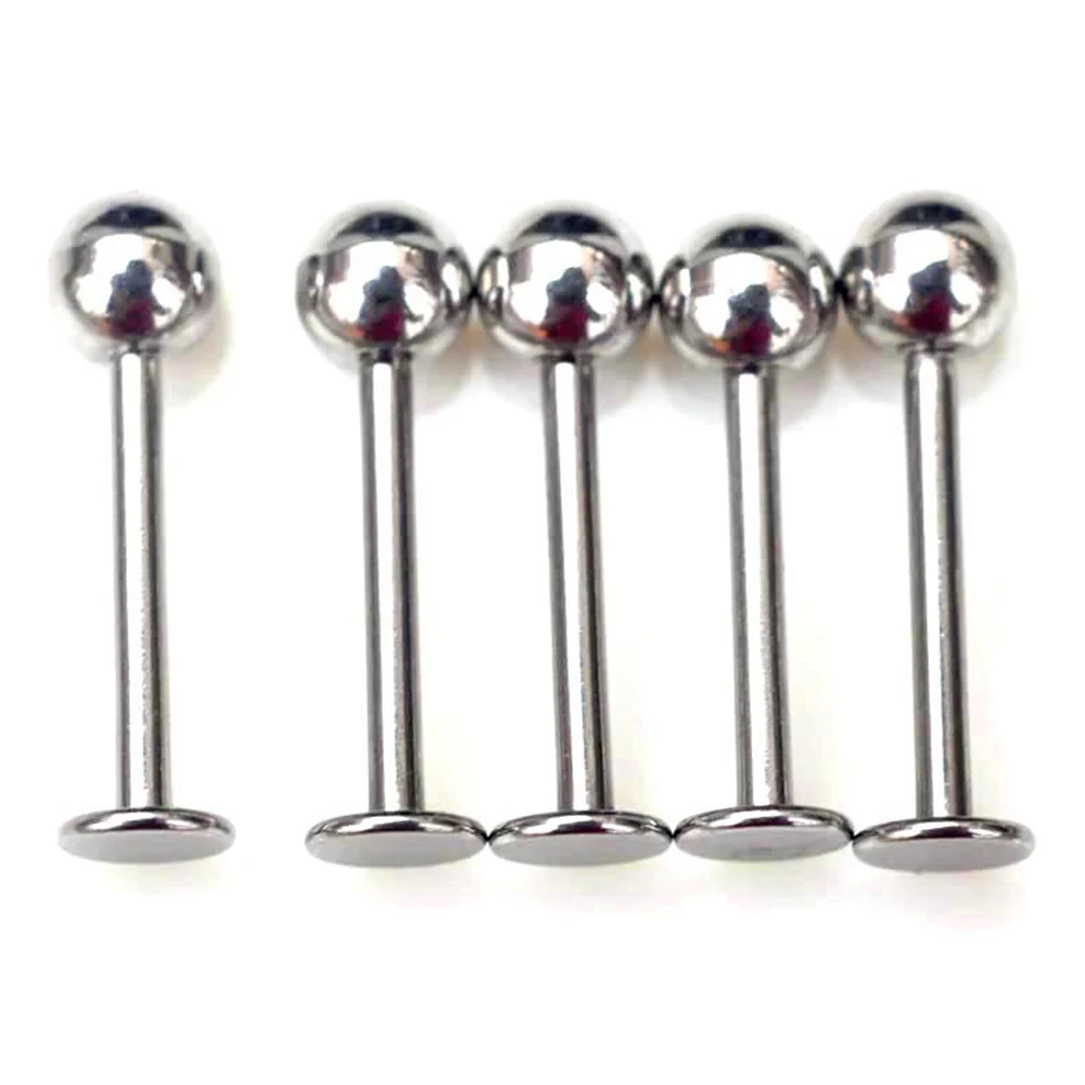 10pcs Surgical Stainless Steel Tragus Helix Bar Ball Labret Lip