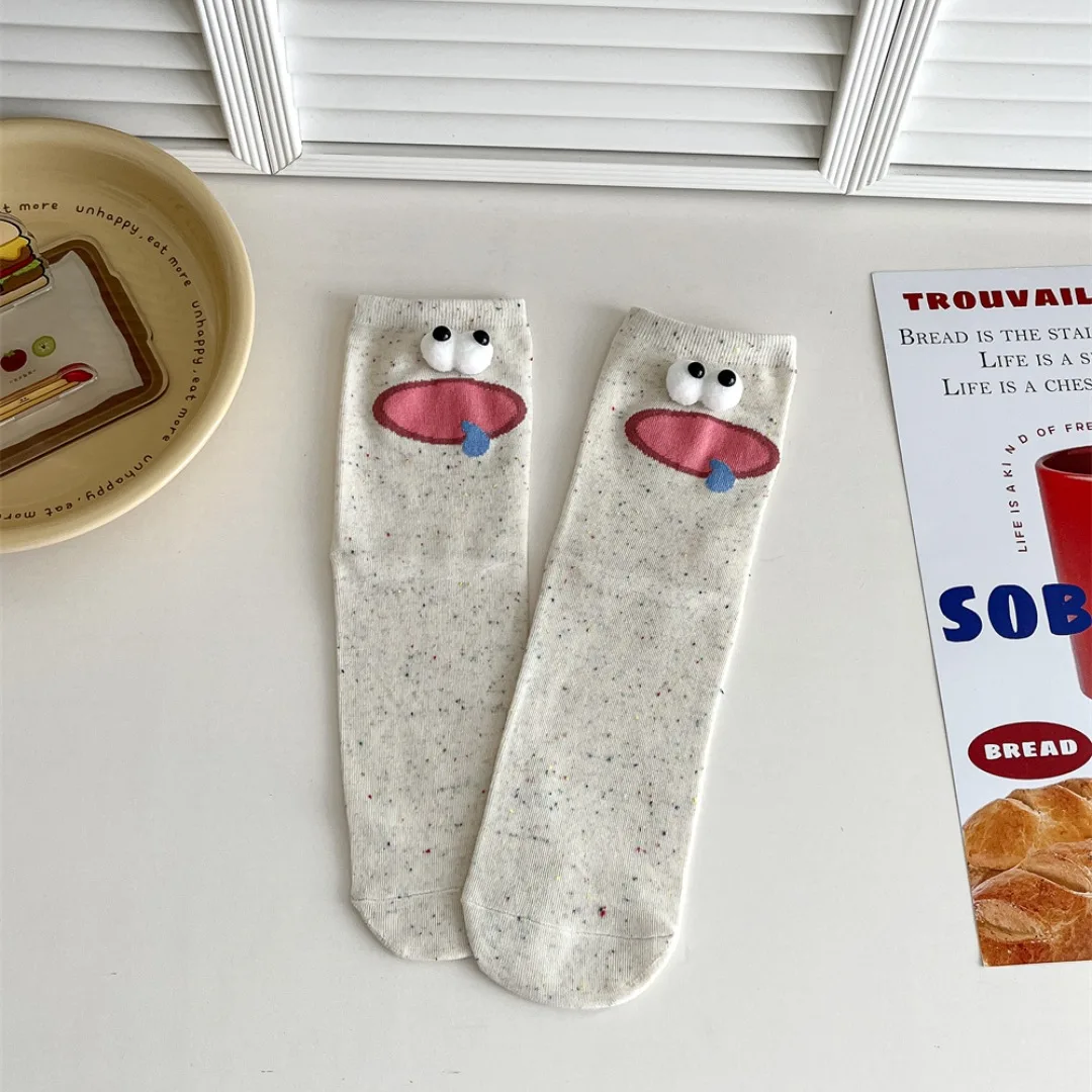 Playful Cartoon Big Eyes Women's Socks - Cute & Fun Gift