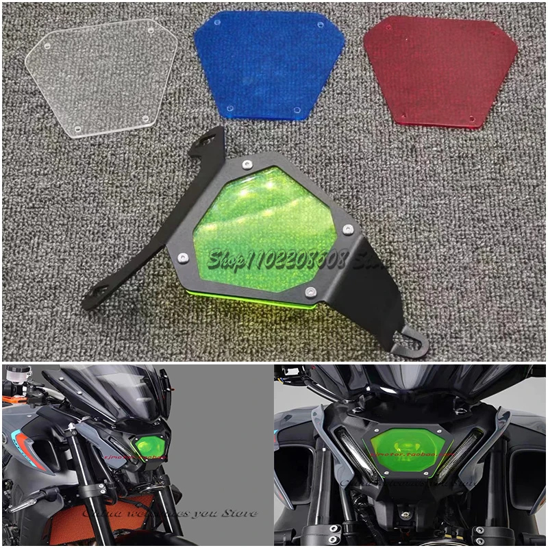 

mt09 motorcycle headlight protection plate screen lens headlight cover acrylic accessories for YAMAHA MT09 2021-2022