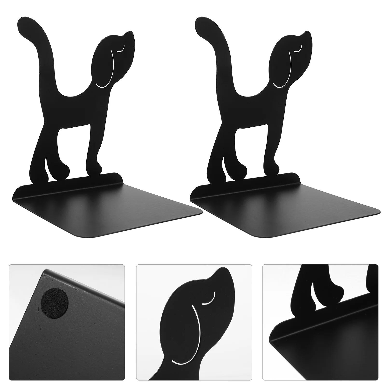 2pcs Non-skid Bookends Metal Book Stoppers Creative Book Holders Office Table Bookends