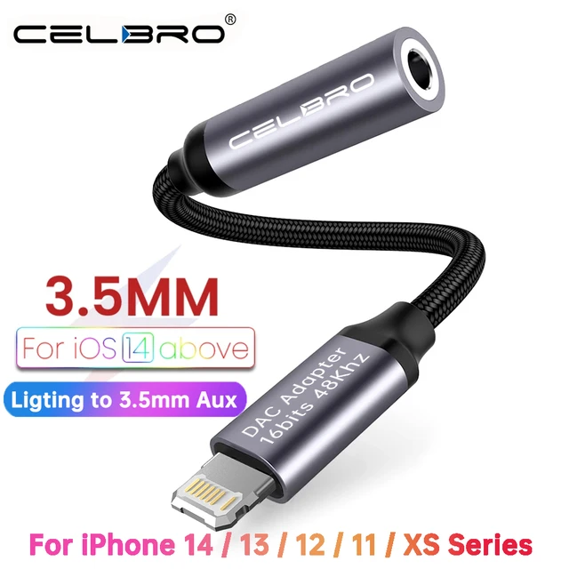 Adaptateur de prise de téléphone pour iPhone, câble audio pour iPhone 14,  13 L, vers 3.5mm, vers iOS 15, vers 3, 5mm, sauna, iPhone 12, 11, XS, X,  XR, 8 - AliExpress