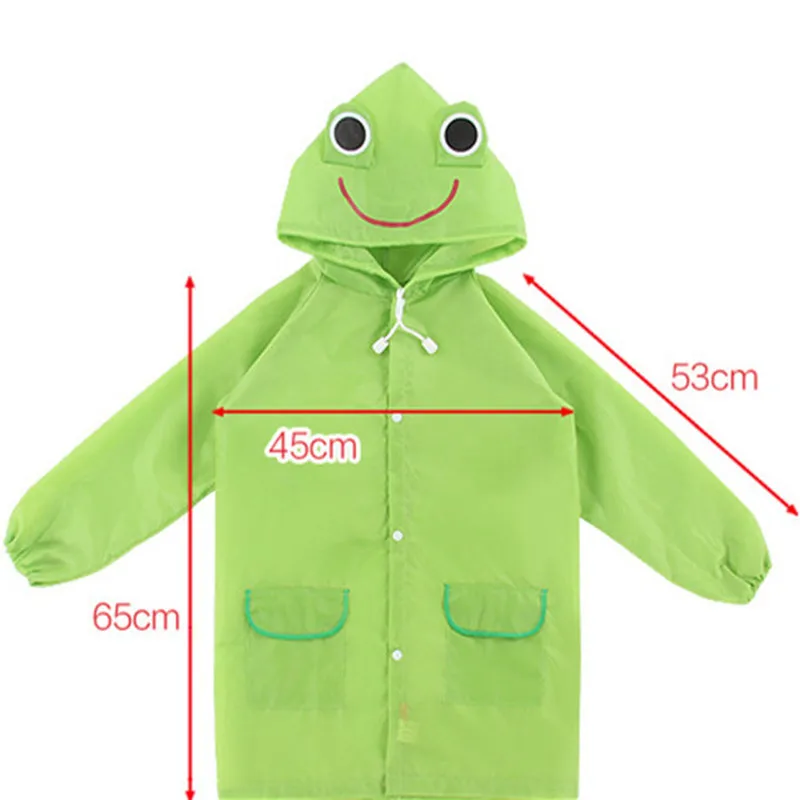 1Pcs Cartoon Duck Frog Raincoat for Children Kids Waterproof Baby Rain Coat Rainwear Boys Girls Raincoats Apron 90~110cm Height