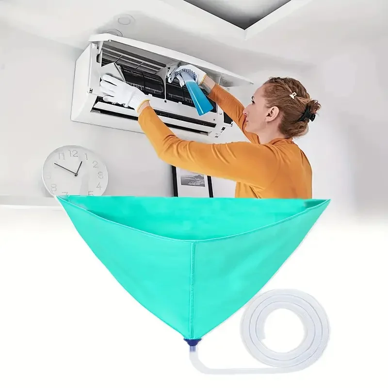 Copertura Pulizia Condizionatore Split - Borsa Lavaggio Antipolvere Con Tubo Di Scarico - Foto 11