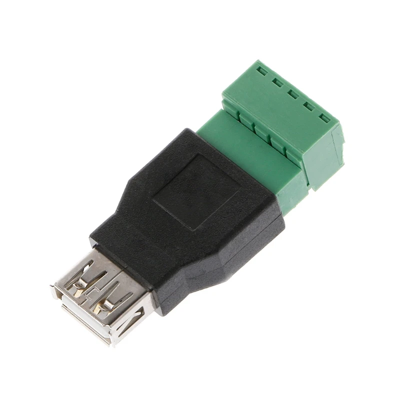 USB 2.0 to 5-Pin Screw Shielded Terminal Plug Adapter