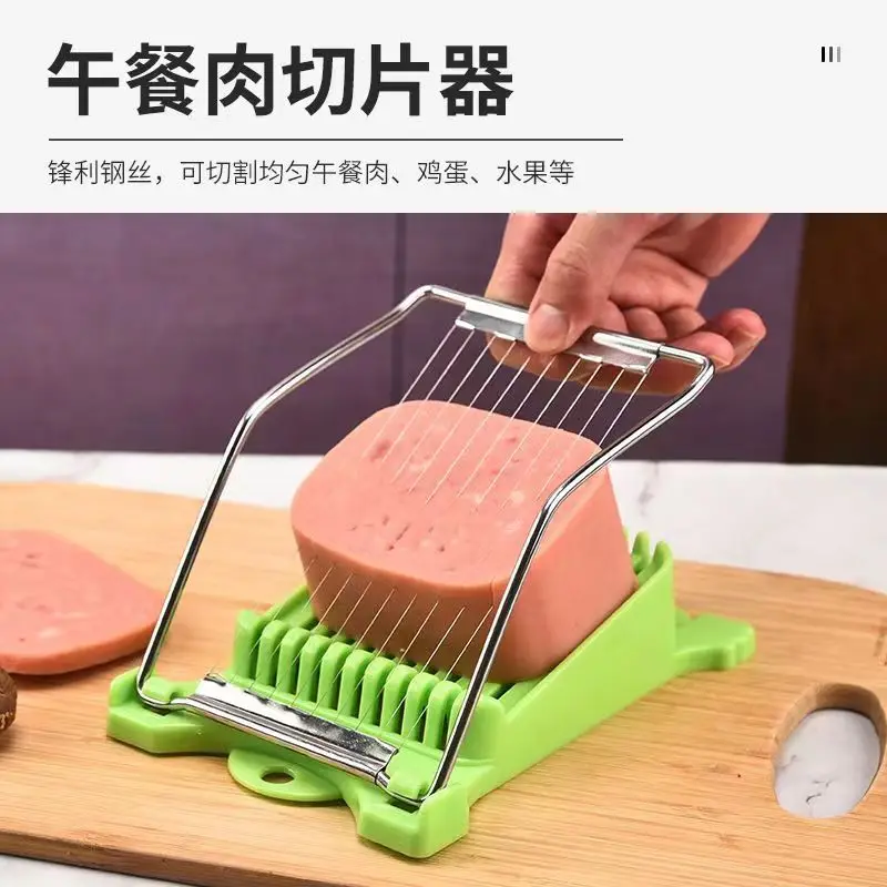 Food Slicer Stainless Steel 10 Wire Lunch Meat Slicer Multipurpose Food Slicer Lunch Meat Cutter Hams Spam Cheese Kitchen Gadgets