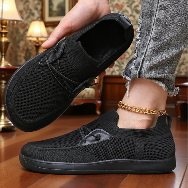 Soft Soled Wide Toe Shoes for Women Breathable Minimalist Anti Slip Walking Shoe Collar Drop Sole Anti Slip Mesh Shoes for Women